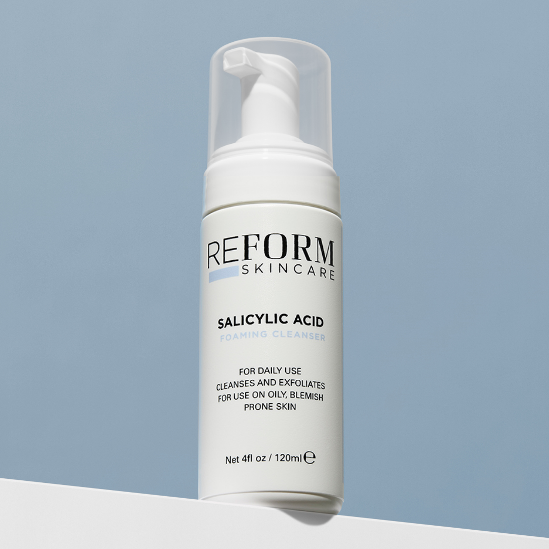 Reform Skincare Salicylic Acid Foaming Cleanser for oily or acne-prone skin, deep cleansing face wash to unclog pores and reduce breakouts