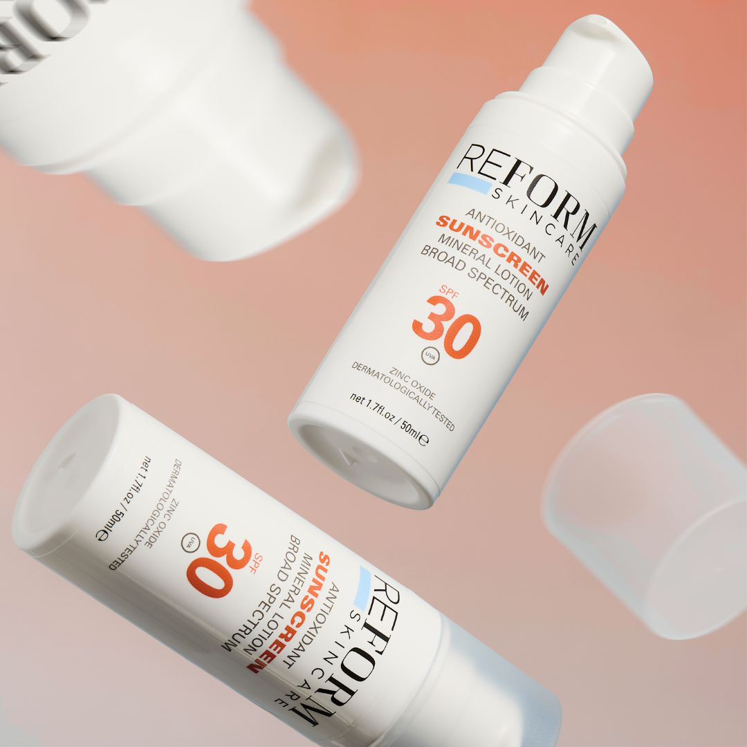 Reform Skincare SPF 30 Mineral Sunscreen for face, broad spectrum sun protection with natural zinc oxide formula