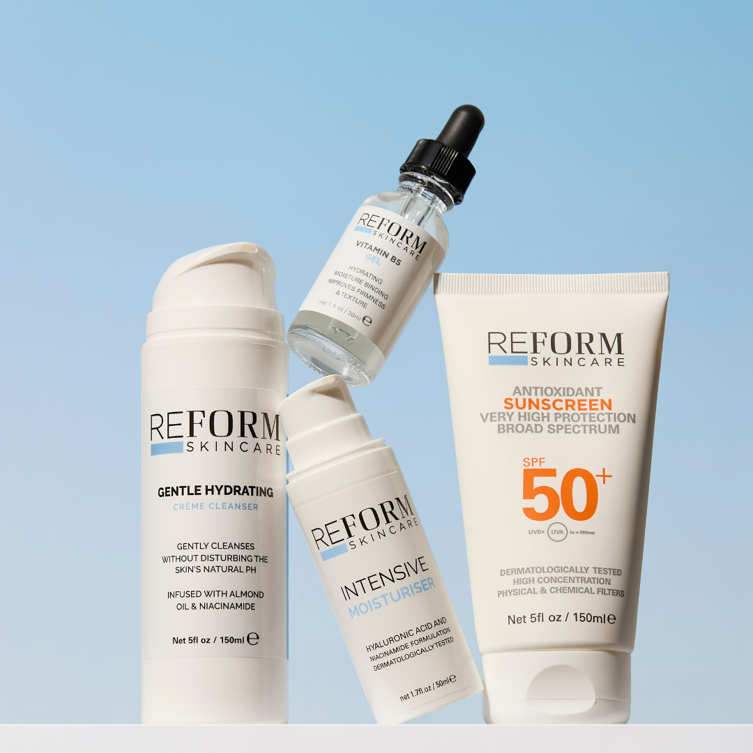 Reform Skincare Dry Skin Solution kit for dehydrated skin, complete hydration routine for smooth and nourished complexion